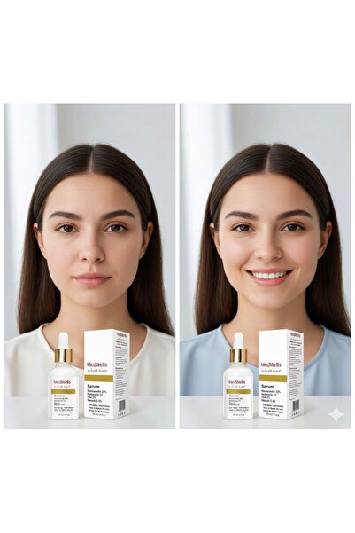MEDWELLS ميدويلز سيروم تفتيح الوجه ونضاره البشره مكافح الشيخوخة 50 مل هالورونك فيتامين سي النياسيناميد