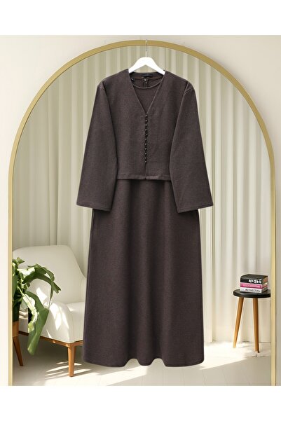 Modamorfo Set rochie Krop Ceketli Selanik -Toprak