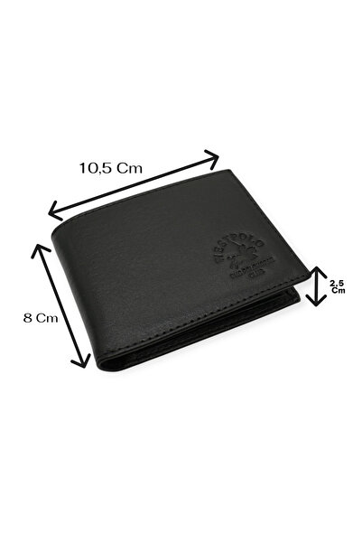 Westpolo Hakiki Deri Bol Kart Bölmeli Erkek Cüzdanı - Siyah