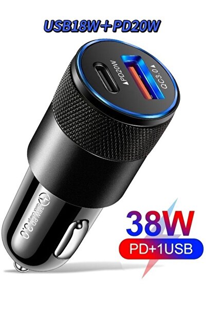 MOBİL GO iPhone Uyumlu 20W PD Hızlı Araç Çakmaklık Şarj Aleti / Cihazı