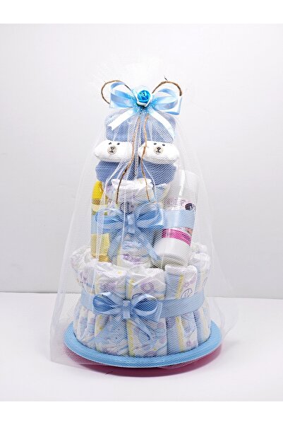 isatolye Erkek Bebek Lüx Bez Pasta Set Hediyelik