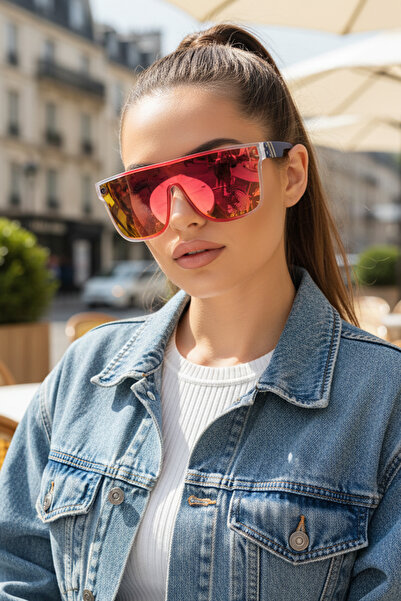 Kapin Usey Kamuflaj Tasarım Güneş Gözlüğü - Kırmızı Ayna