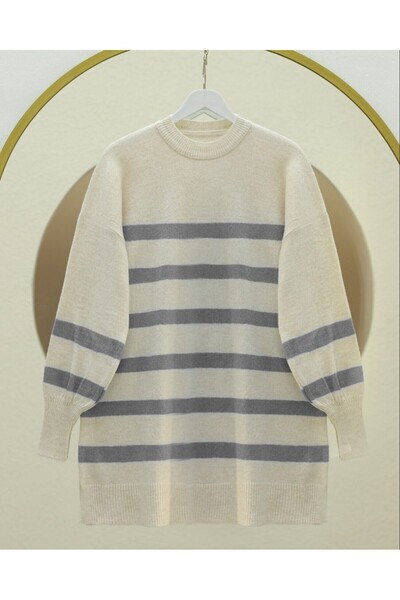 Modamorfo Туннік з круглим коміром і розрізом - світло-сірий