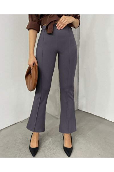 Modamorfo Elastic Waist Lycra Spanish Trousers - Smoked