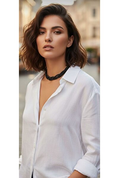 TUHAM AKSESUAR SİYAH ÇOKLU SARMAL CHOKER İNCİ KOLYE