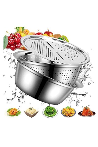 fulina Multifunctional Stainless Steel Drain Basket, Multi-purpose Vegetable Slicer Graters For Kitchen