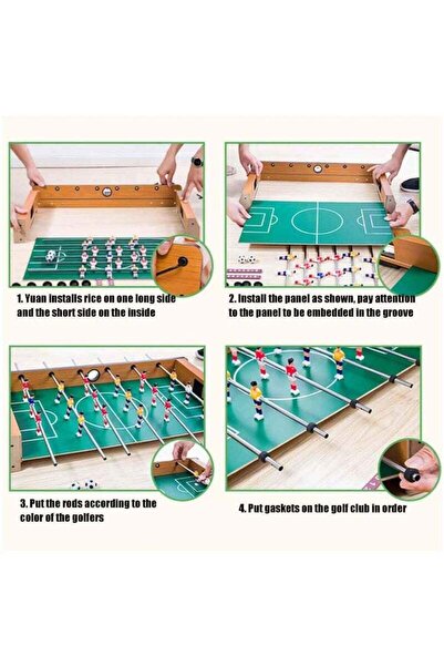 fulina Foosball Table, Wooden Soccer Game Tabletop for Kids Educational Toy, Mini Indoor Table Soccer