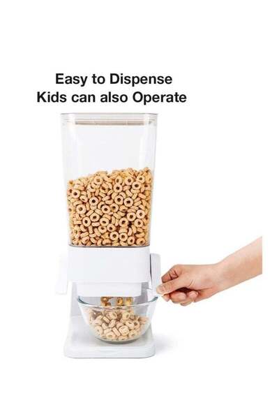 fulina Cereal Dispenser Countertop, Large Capacity Rice Dispenser Cereal Container Storage (5500ml) (White)