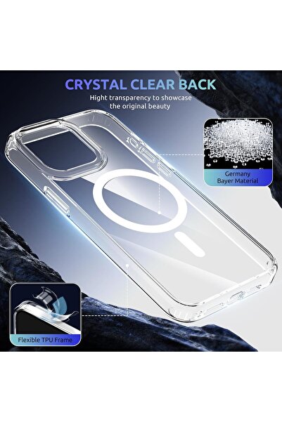 fulina Magnetic Hybrid Clear Case Compatible with iPhone 13 Series, Grade Drop Protection Transparent