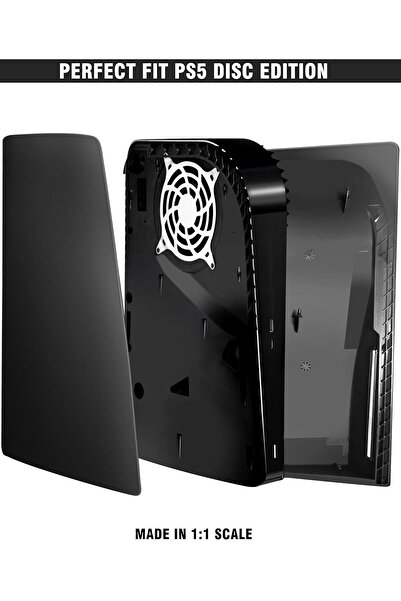 fulina Faceplate for PS5 Disc Edition, Anti-Scratch Dustproof Case Replacement, Cover Skin Fit, Black