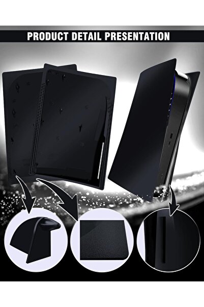 fulina Faceplate for PS5 Disc Edition, Anti-Scratch Dustproof Case Replacement, Cover Skin Fit, Black