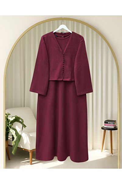 Modamorfo Krop Ceketli Selanik Dress Suit - Burgundy