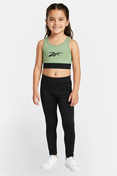 Reebok Toddlers Girl Brand Logo Sleeveless Tank Top, Army Green