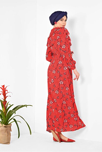 Alvina Flower Patterned Belted Dress 4950