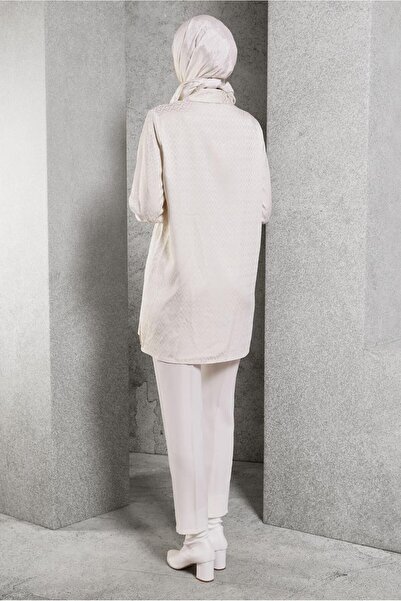 Alvina 45230 Model Jacquard Satin Tunic