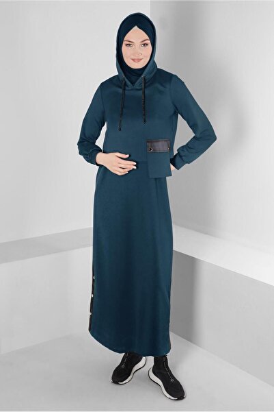 Alvina فستان مزدوج بجيب وغطاء للرأس 43320
