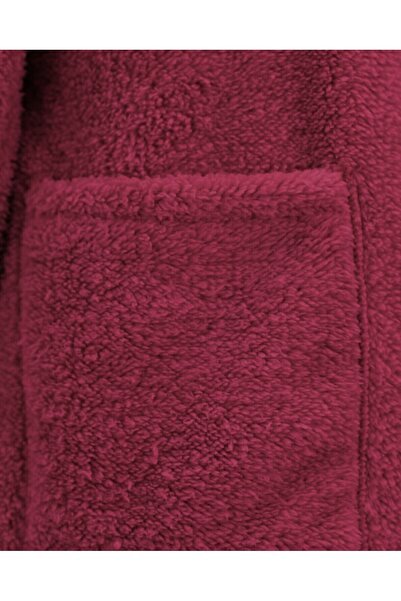 Modamorfo Plush Jacket with Button Pockets - Claret Red