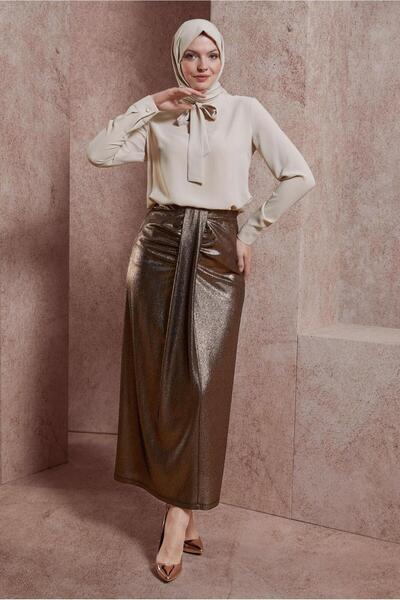 Alvina SILVERY KNITTED FABRIC SKIRT 60569