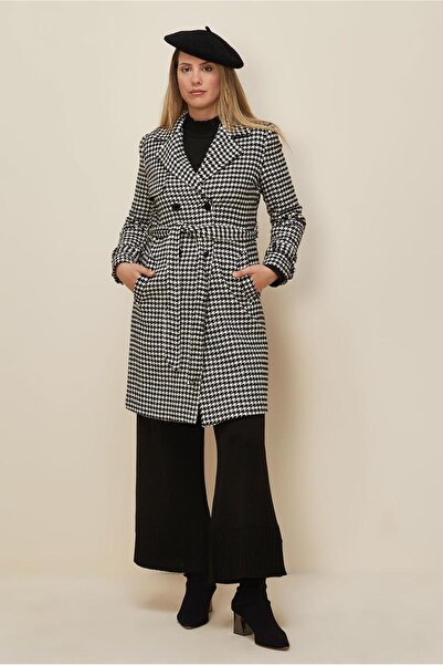 Alvina Crow Patterned Belted Coat 90312