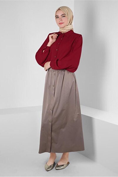 Alvina BUTTON DETAILED WAIST RUBBER SKIRT 60424