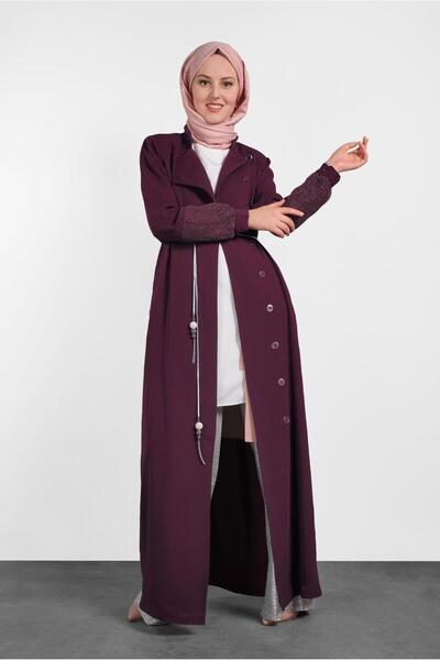 Alvina 1438 موديل معطف بأزرار مخفية