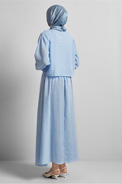 TRENDTESETTÜR Women's Blue Buttoned Skirt Suit t 1922