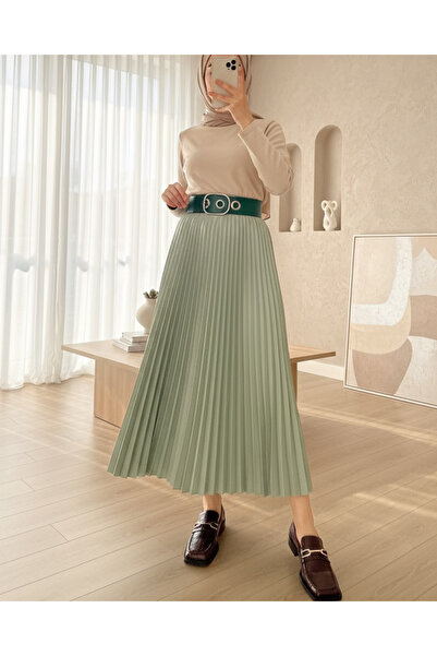 Modamorfo Elastic Waisted Pleated Skirt