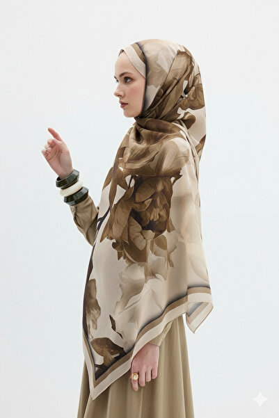 Gogoey Βαμβακερό σάλι με σχέδιο τριαντάφυλλου λωτού