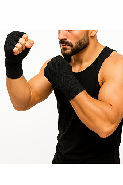 GAZELMANYA Επίδεσμος πυγμαχίας Μαύρος έτοιμος επίδεσμος γάντια φορεμένος επίδεσμος μποξ έτοιμος επίδεσμος μποξ έτοιμος περιτύλιγμα χεριών