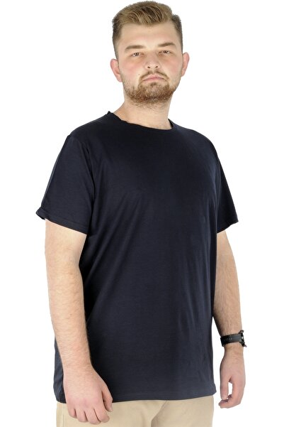 ModeXL Футболка з лайкрою великого розміру Mode Xl з шиєю екіпажу 20149 Navy Blue