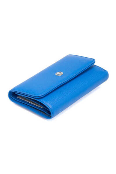 Tergan Blue Genuine Leather Women's Wallet - S1Cb00005730-K1E
