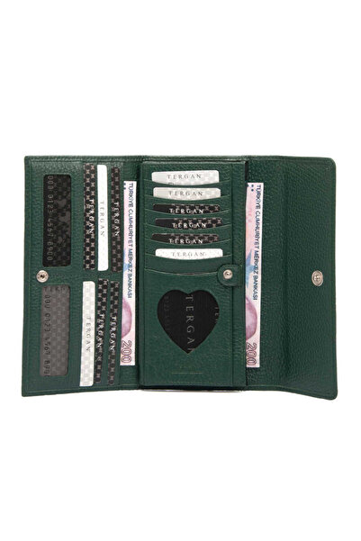Tergan Green Genuine Leather Women's Wallet - S1Cb00005719-I5T