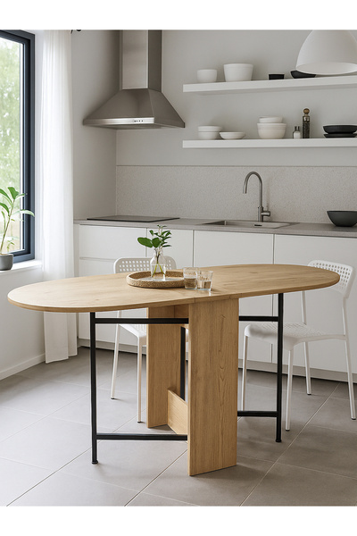 dorpek Bianda Pratik Katlanır - Açılır Kapanır Mutfak Masası 4- 6 Kişilik Yem...