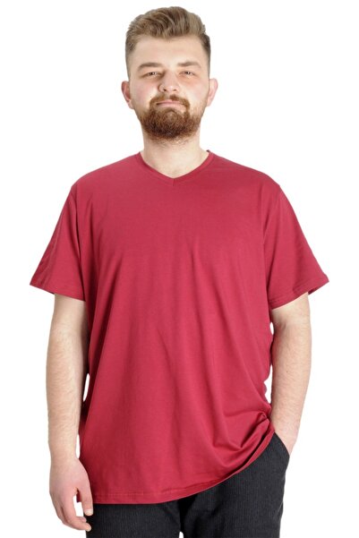 ModeXL Mode Xl Large Size T-shirt V-neck Lycra 20150 Claret Red