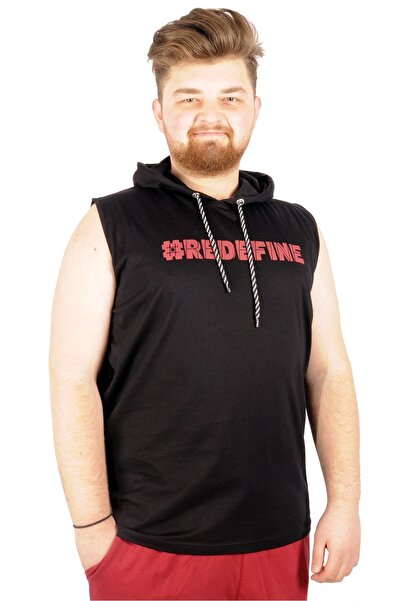 ModeXL مودا XL مقاس كبير للرجال بدون أكمام هوديي ريدفين 21127 أسود