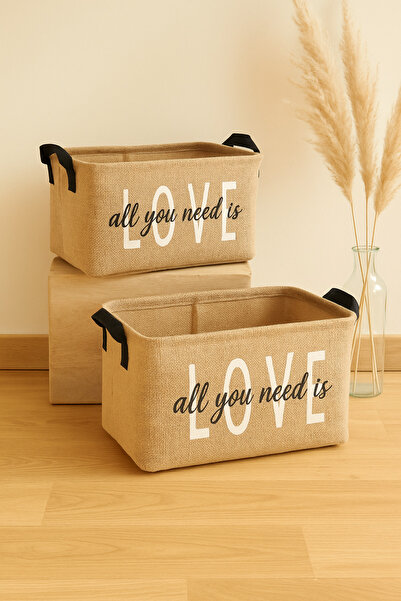 LUXWAY HOME 2'li Love Set Jüt, Dolap Içi Çamaşır Çocuk Odası Oyuncak Düzenley...