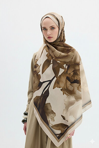 Gogoey Βαμβακερό σάλι με σχέδιο τριαντάφυλλου λωτού