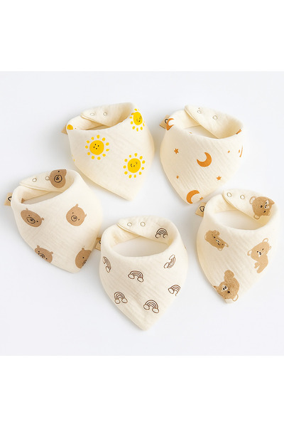 Best Ladies 5-pack of cute cotton newborn baby bibs