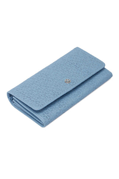 Tergan Mavi Hakiki Deri Kadın Cüzdan - S1CB00005787-C43