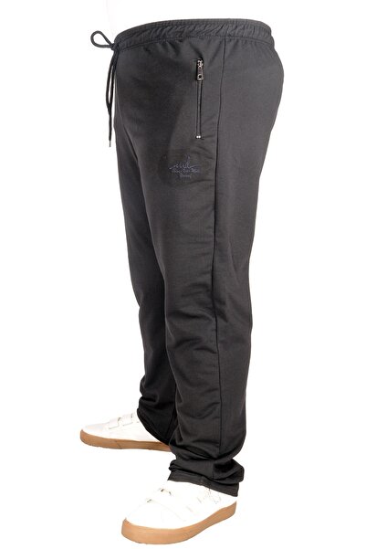 ModeXL Pantaloni de trening pentru bărbați de mărime mare Mode Xl Recycle cu fermoar B21017 Negru