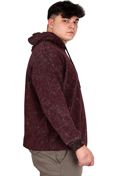 ModeXL Чоловічий світшот з капюшоном - Модель XL, великий розмір, кислотне прання Interlok U24167 - Мурдум