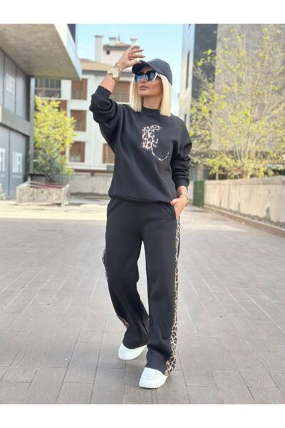 Kokoşum Butik 5832 Set de trening leopard negru