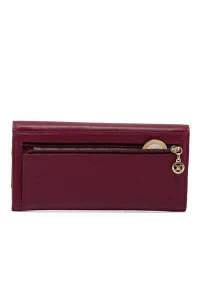 Tergan Claret Red Genuine Leather Women's Wallet - S1Cb00005807-K16
