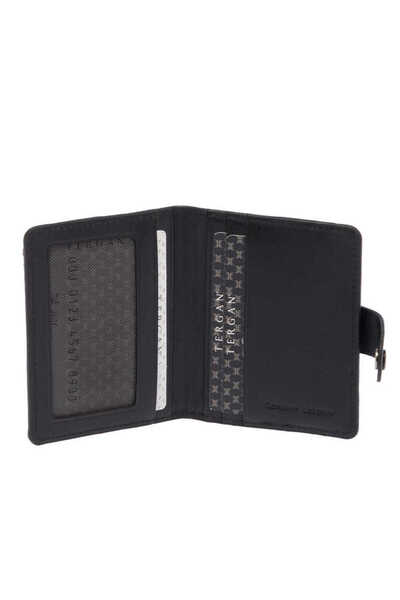 Tergan Black Genuine Leather Unisex Credit Card Holder - S1Kk00001653-A55