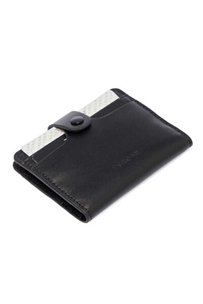 Tergan Black Genuine Leather Unisex Credit Card Holder - S1Kk00001653-A55