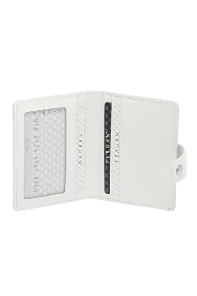 Tergan Suport pentru carduri de credit unisex din piele naturală albă - S1KK00001653-D10