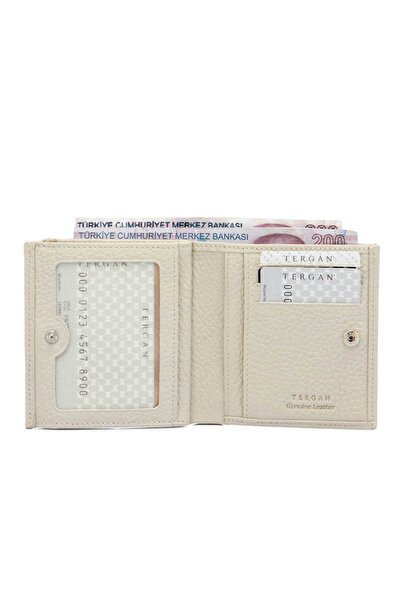 Tergan Beige Genuine Leather Women's Wallet - S1Cb00005627-B19
