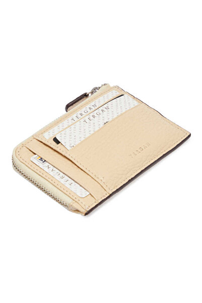 Tergan Krem Hakiki Deri Unisex Kredi Kartlık - S1KK00000265-N30