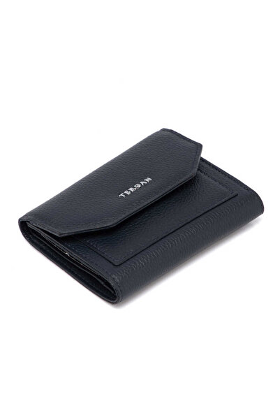 Tergan Navy Blue Genuine Leather Women's Wallet - S1Cb00005809-E83