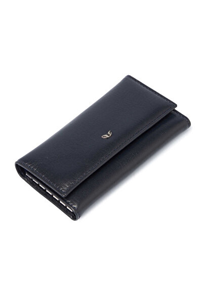 Tergan Lacivert Hakiki Deri Unisex Anahtarlık - S1AN00000080-H86